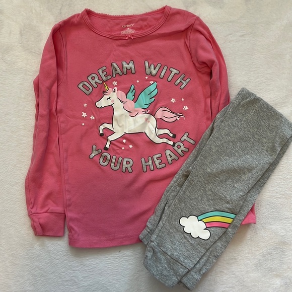 Carter's Other - Carter’s Size 8 Unicorn and Rainbow Pajama Set